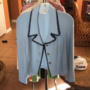 St. John powder blue knit jacket